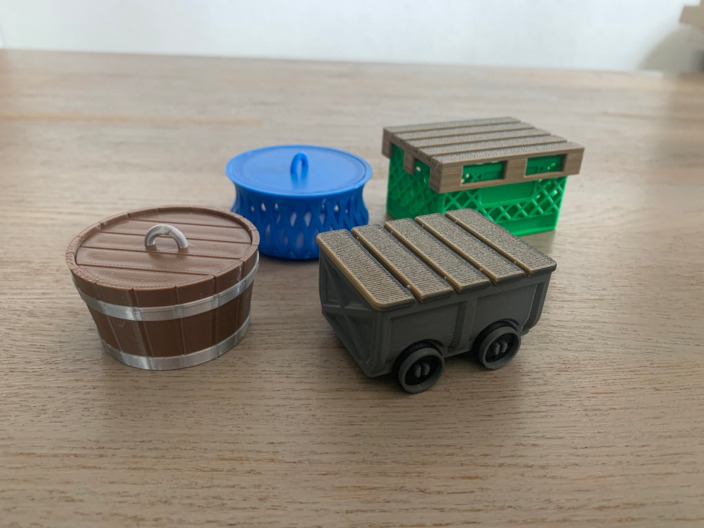 Grondstoffen bakjes voor Everdell