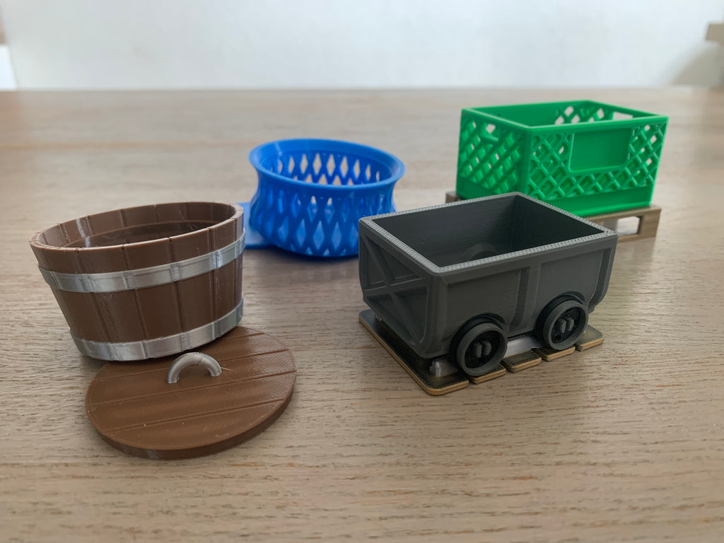 Grondstoffen bakjes voor Everdell